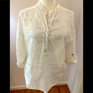 Viola Borghi White Italian Linen Tunic, size M